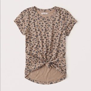 Leopard print short-sleeve crew t-shirt